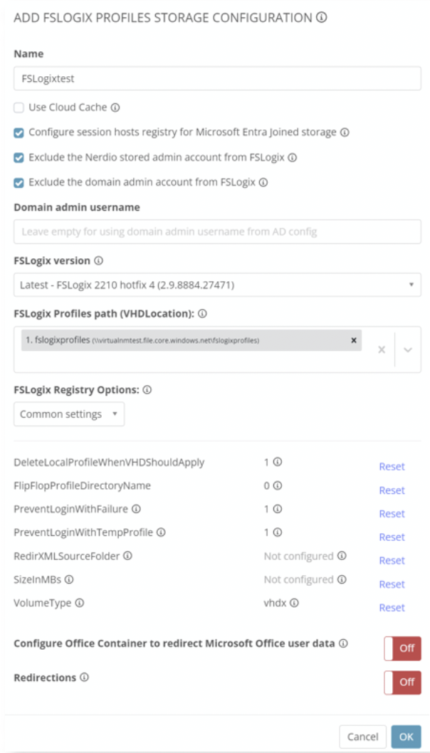 FSLogix Profiles Storage Configuration