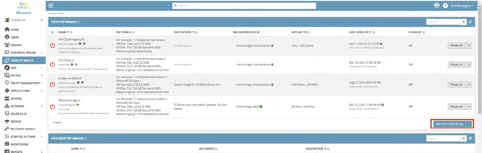 New Images in Nerdio Console