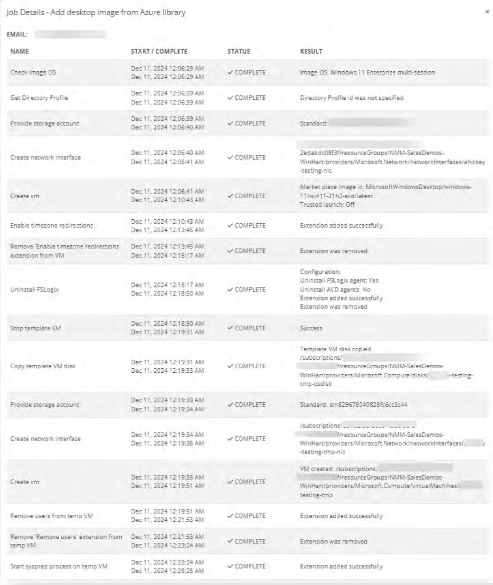 Adding Desktop Image from Azure Library