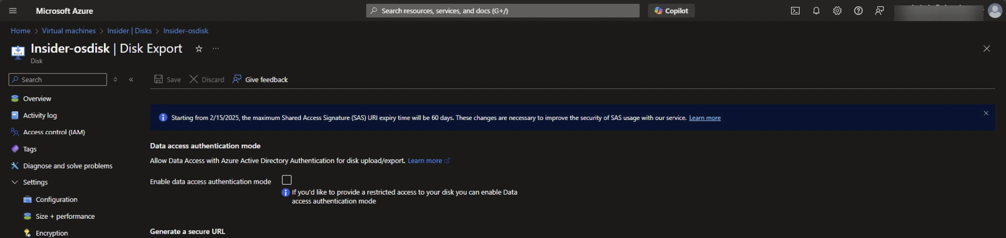Disk Export