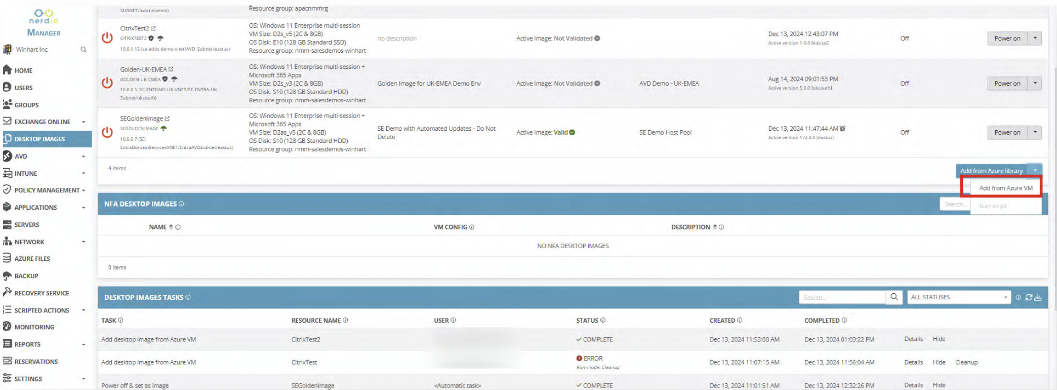 Nerdio Manager Azure Library